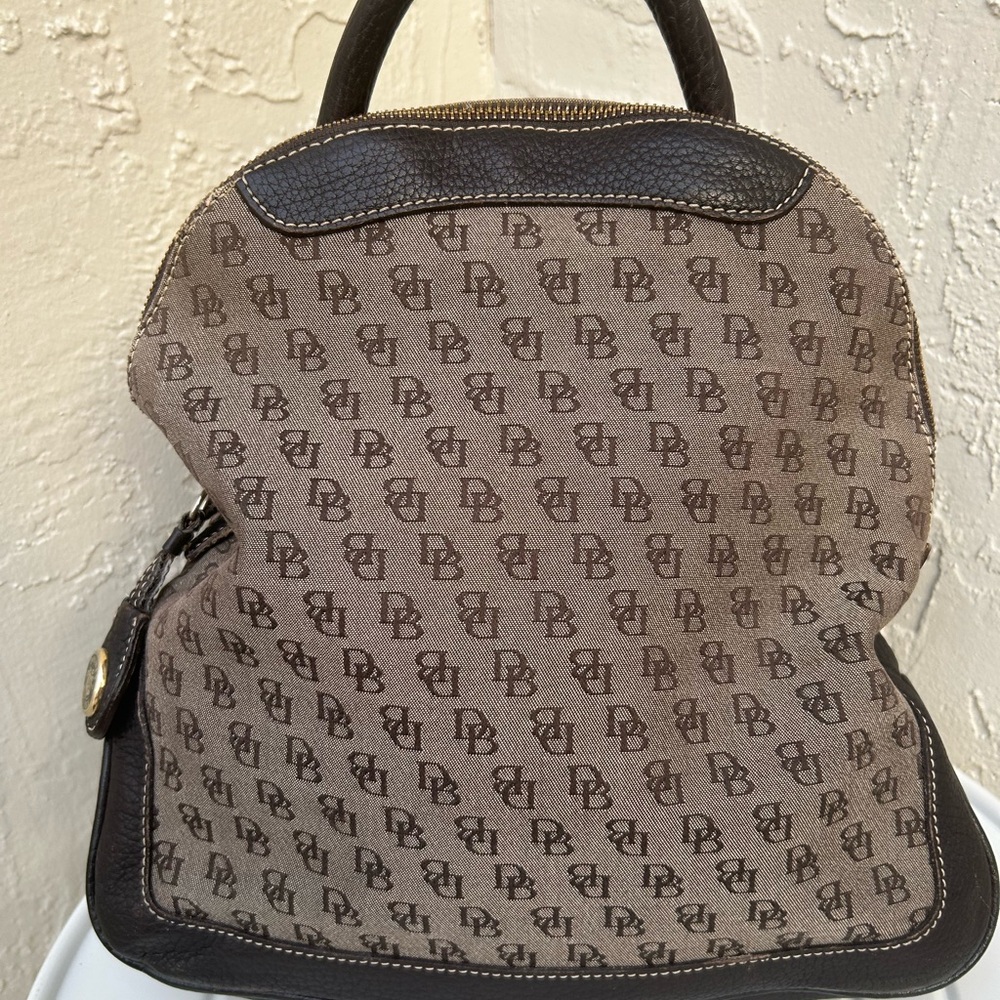 Dooney & Bourke Black and Brown  Monogram Backpack Vintage